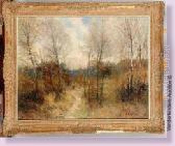 Fagottiere Sur Le Chemin Forestier Oil Painting by Alfred Bastien