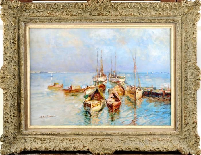 Vue Du Port D'alger Oil Painting by Alfred Bastien