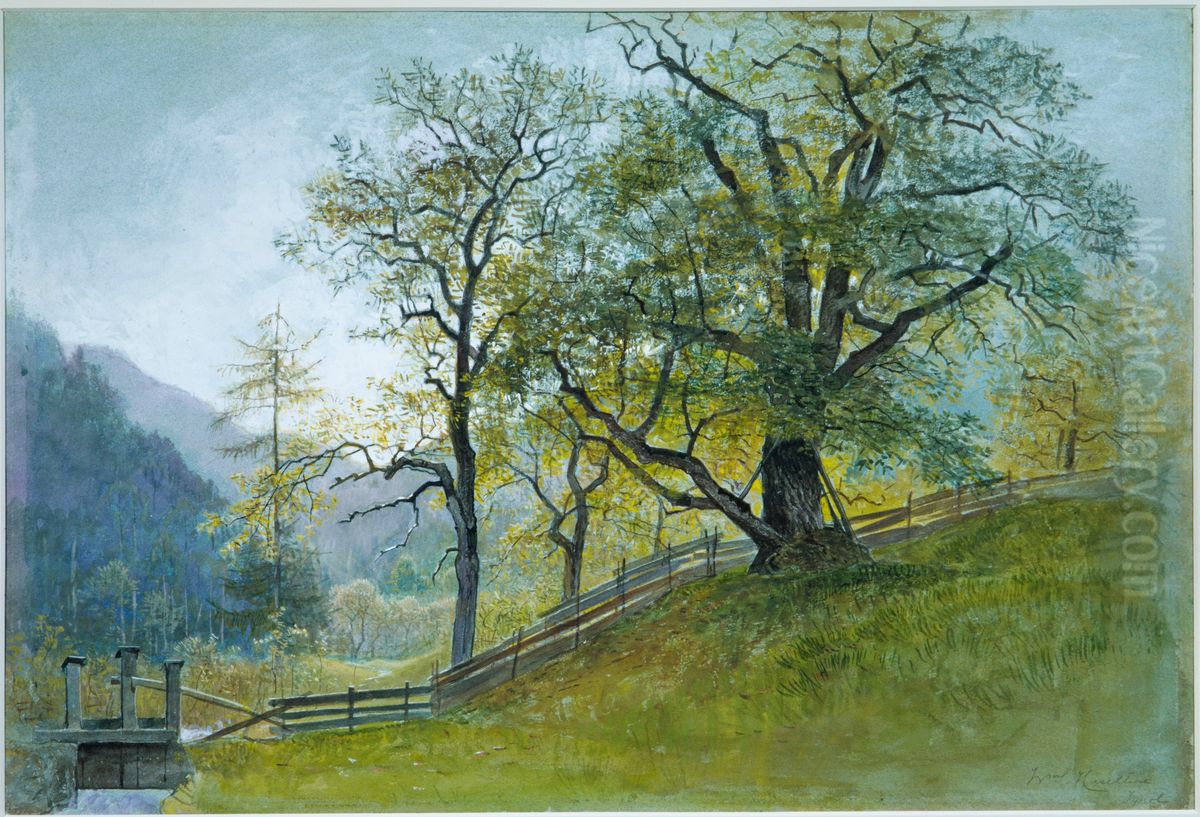 Vahrn in Tyrol near Brixen Oil Painting by William Stanley Haseltine