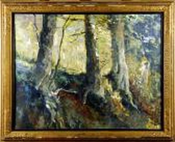 Sous-bois Oil Painting by Alfred Bastien