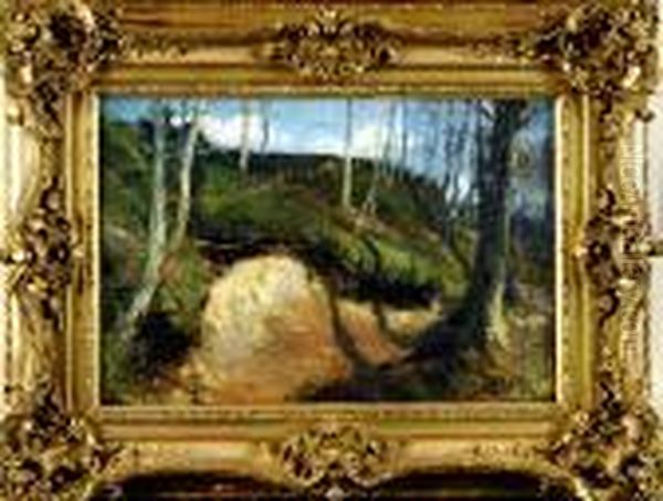 Paysage En Foret Oil Painting by Alfred Bastien
