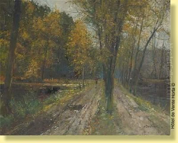 Fagoteuse En Bord D'etang Oil Painting by Alfred Bastien