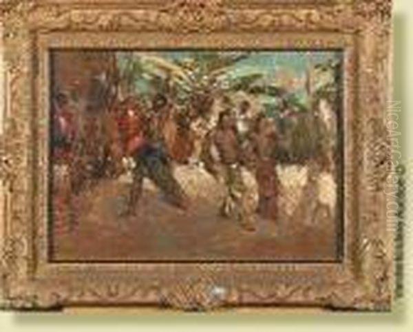 Danseurs Congolais Oil Painting by Alfred Bastien