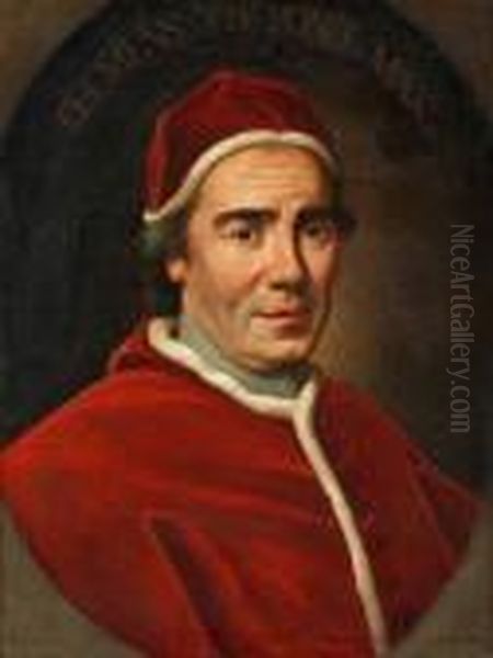 Circle Of 
Portrait Of Pope Clemns Xiv Oil Painting by Pompeo Gerolamo Batoni
