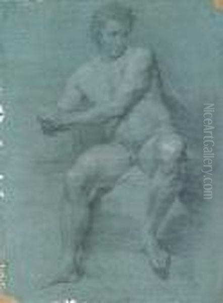 Academia Masculina Oil Painting by Pompeo Gerolamo Batoni