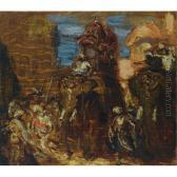 The Parade Oil Painting by Marius Bauer