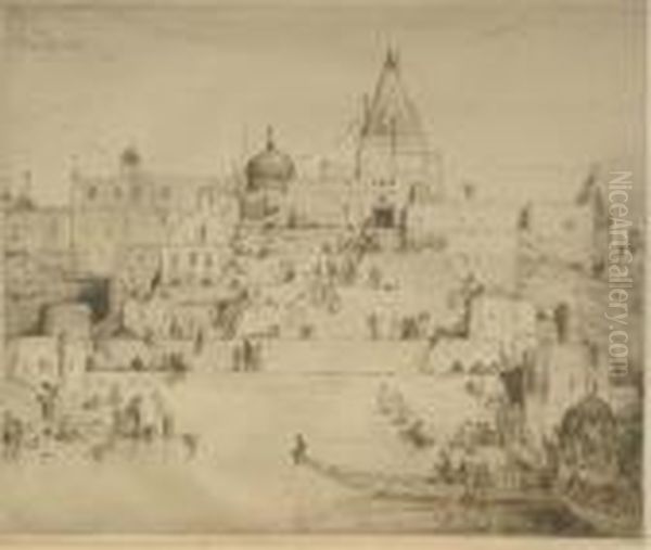 Een Feestdag Aan Den Ganges Oil Painting by Marius Bauer