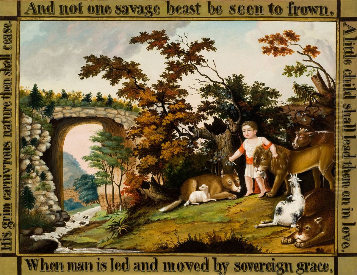 Peaceable Kingdom of the Branch Oil Painting by Edward Hicks