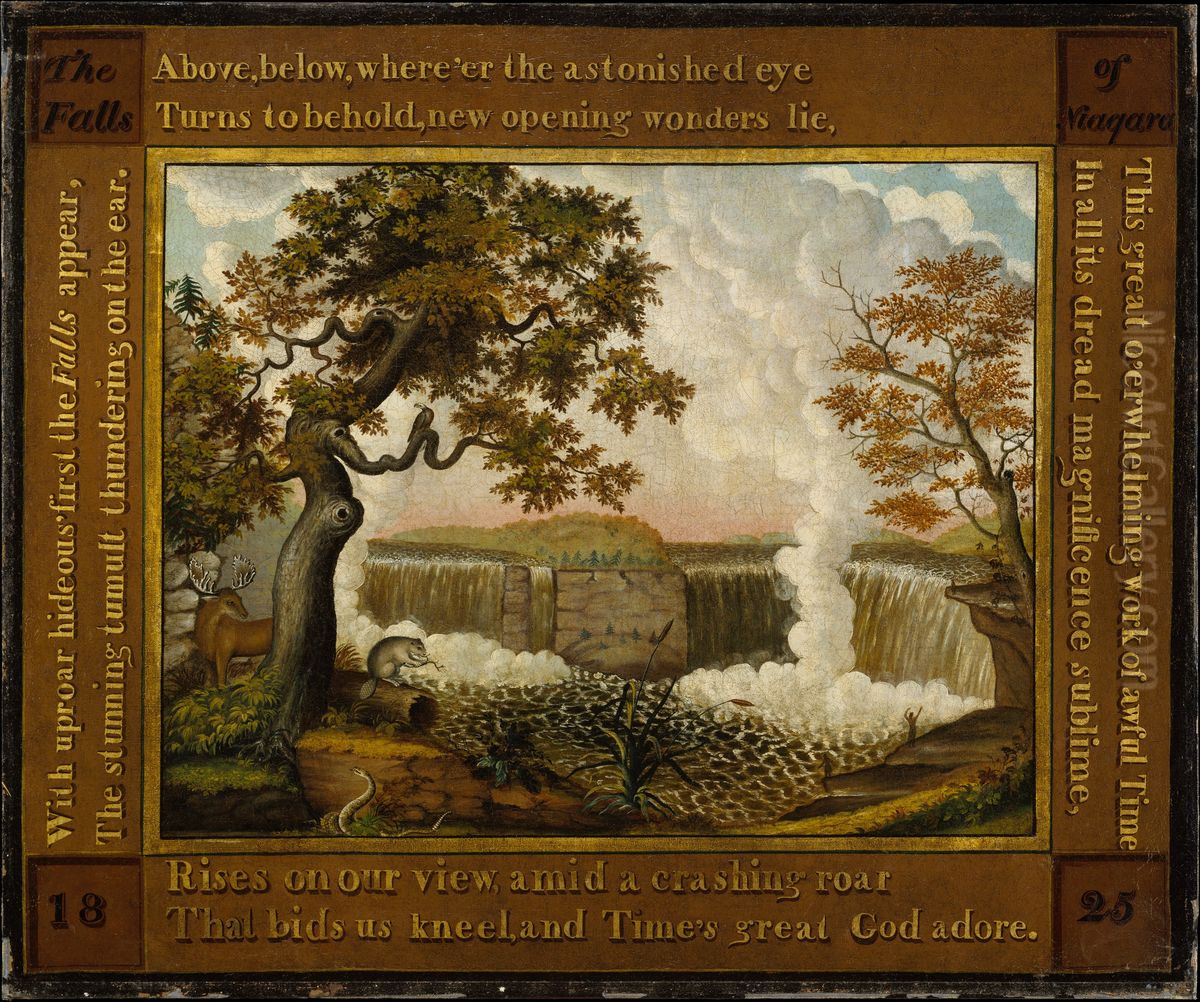 The Falls of Niagara Oil Painting by Edward Hicks