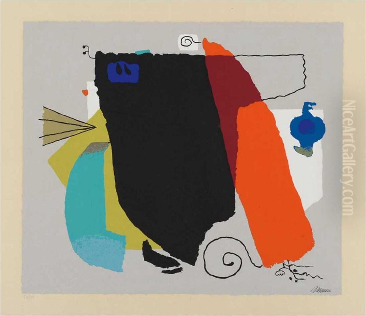 Phantom (phantom I) Oil Painting by Willi Baumeister