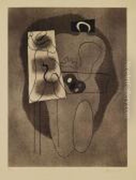 Der Maler (maler Mit Bild, Der Maler Iii) Oil Painting by Willi Baumeister