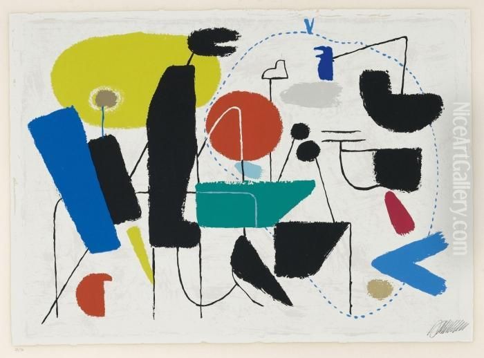 Allegro Oil Painting by Willi Baumeister