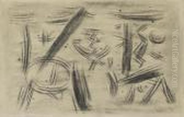 Ritzfiguren Oil Painting by Willi Baumeister