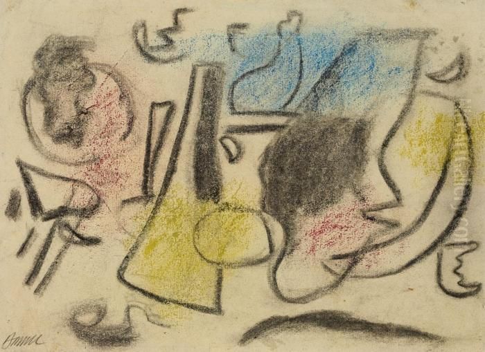 Figurenschwebend Oil Painting by Willi Baumeister