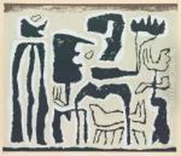 Afrikanische Erzahlung Oil Painting by Willi Baumeister