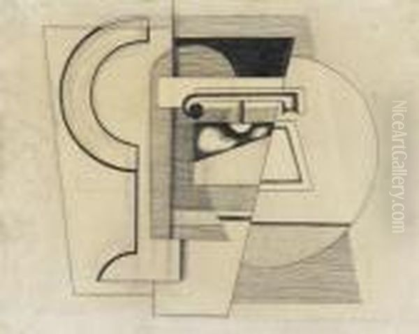 Ohne Titel (konstruktivistische Komposition) Oil Painting by Willi Baumeister