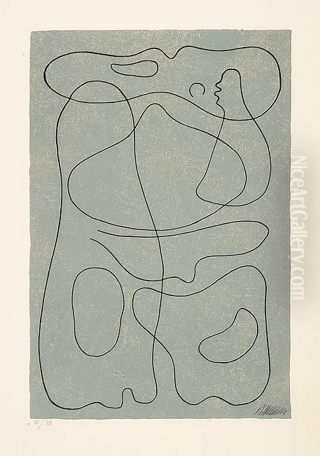 Maske Oil Painting by Willi Baumeister