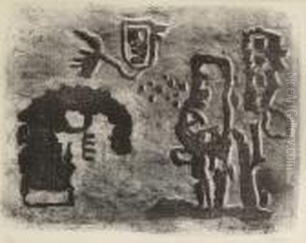 Afrikanische Legende Oil Painting by Willi Baumeister