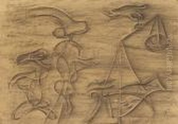 Sturm Xli (variante) Oil Painting by Willi Baumeister