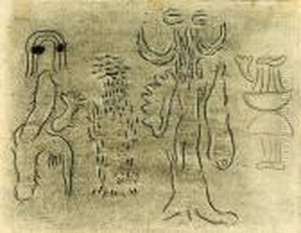 Drei Greise Von Tolstoi Oil Painting by Willi Baumeister