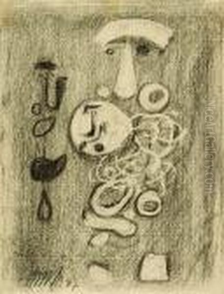 O.t. Oil Painting by Willi Baumeister