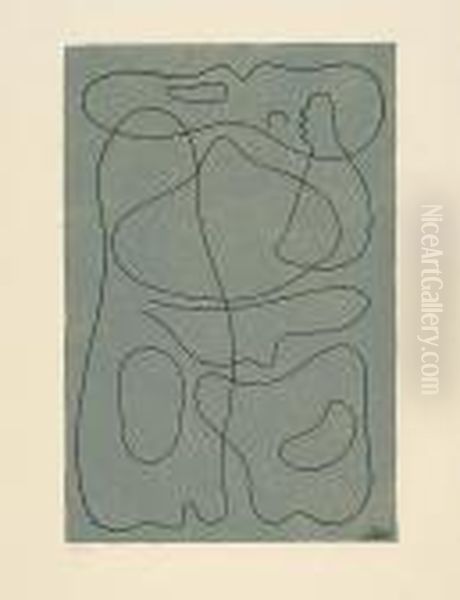 Maske. Oil Painting by Willi Baumeister