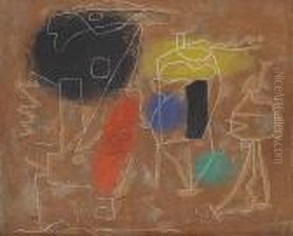 Scherzo (scherzo Linear) Oil Painting by Willi Baumeister