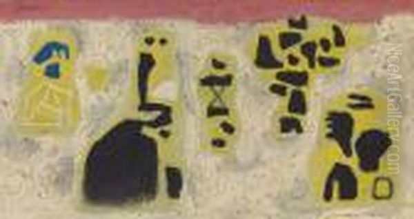 Roter Horizont Oil Painting by Willi Baumeister