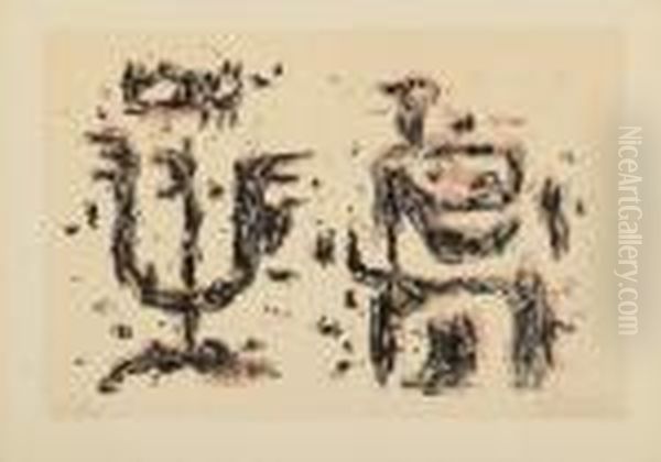 Gilgamesch Und Enkidu Oil Painting by Willi Baumeister