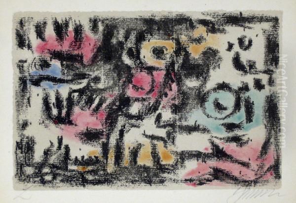 6 Bll. Teils Farbige Bzw. Oil Painting by Willi Baumeister