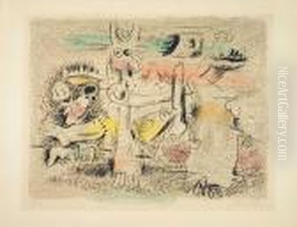 Untitled Oil Painting by Willi Baumeister