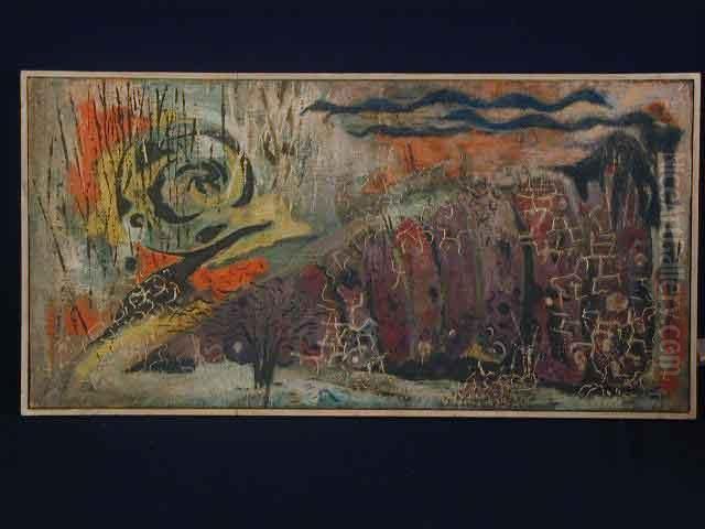 Schule (m. 20.jh.) Oil Painting by Willi Baumeister