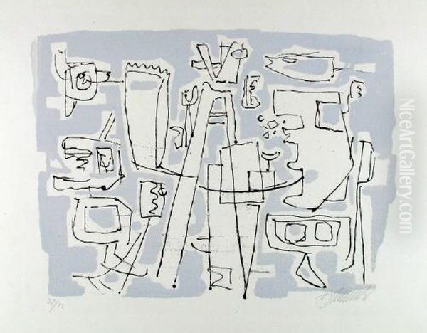 Mit Bleistift Signiert Oil Painting by Willi Baumeister