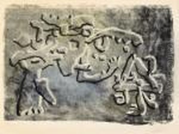 Tennisspieler Oil Painting by Willi Baumeister