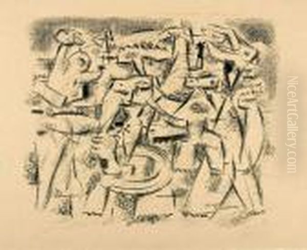 Ur-schanabi (schamasch). Oil Painting by Willi Baumeister