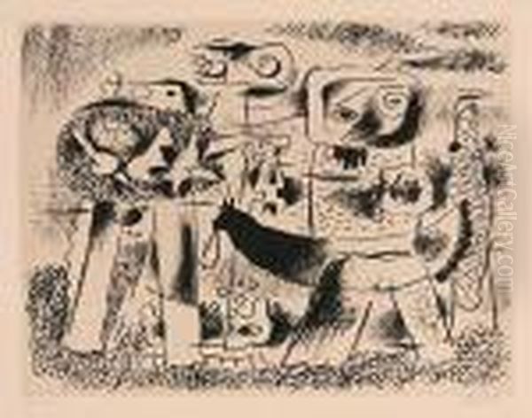 Groteske Oil Painting by Willi Baumeister