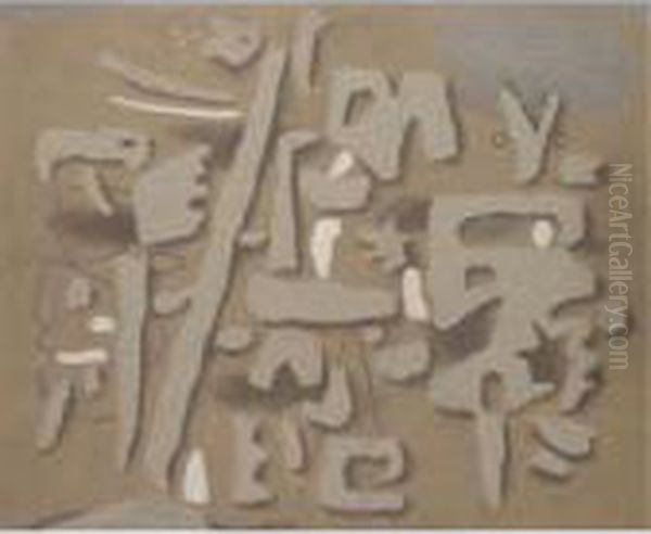 Tableau-relief I Oil Painting by Willi Baumeister