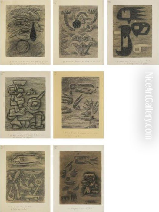 Illustrations For The Poem 'avant La Premiere Journee Du Monde' By Luc Berimont Oil Painting by Willi Baumeister