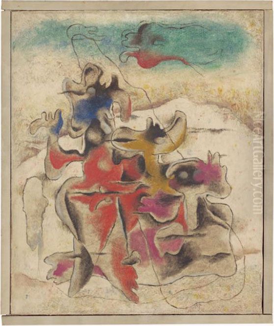 Eidos Abschied - Eidos Abschied Ii Oil Painting by Willi Baumeister