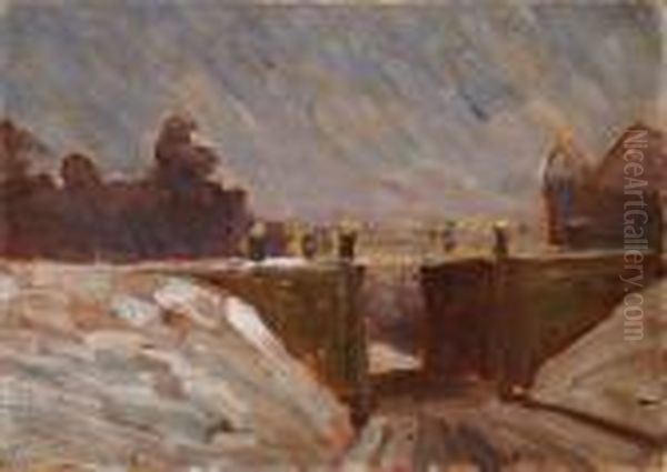 Viadukt Oil Painting by Willi Baumeister