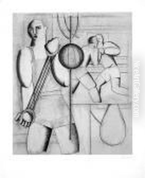 Lichtdruck Auf Chamoisfarbenem Hadernpapier. Oil Painting by Willi Baumeister