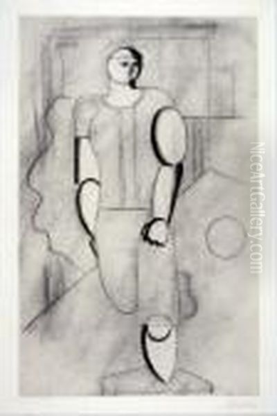 Lichtdruck Auf Chamoisfarbenem Hadernpapier. Oil Painting by Willi Baumeister