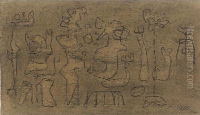 Property From A Private California Collection
 

 
 
 

 
 Afrikanische Spiele Auf Hellbraunem Grund (african Games On Light Brown Background) Oil Painting by Willi Baumeister