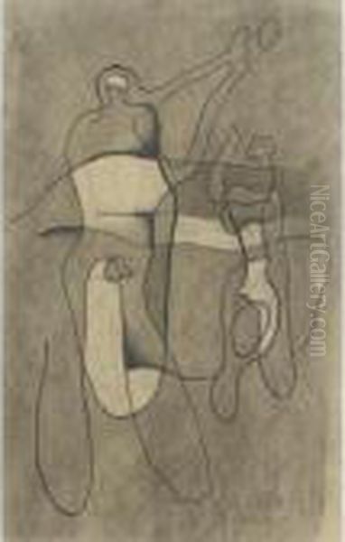 Property From A Private California Collection
 

 
 
 

 
 Ballspieler (ball-player) Oil Painting by Willi Baumeister