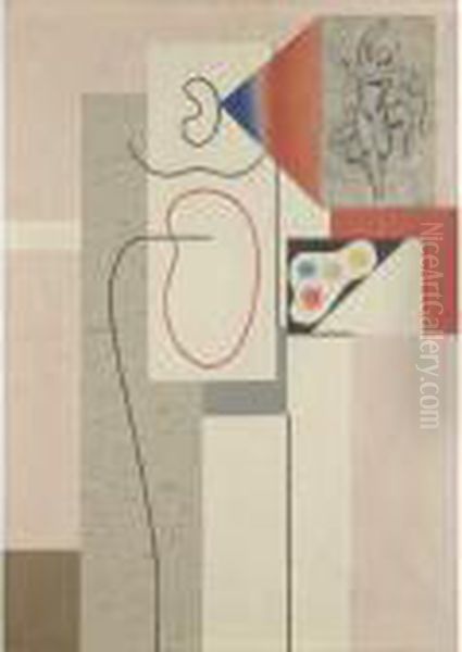 Property From A Private German Collection
 

 
 
 

 
 Maler Mit Palette (painter With Palette) Oil Painting by Willi Baumeister