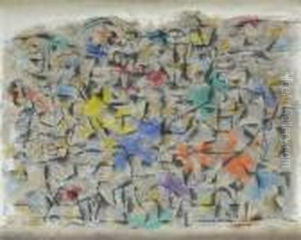 Gestein-halde. 1948 Oil Painting by Willi Baumeister