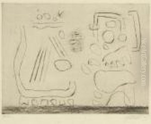 Dialog. 1947. Oil Painting by Willi Baumeister