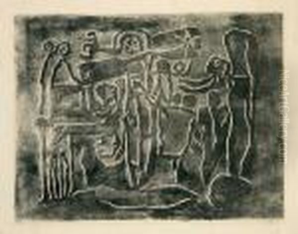 Kreuzigung Oil Painting by Willi Baumeister