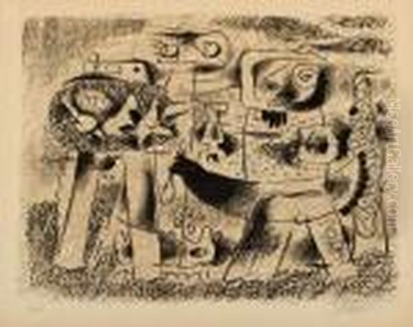 Graphische Figurationen Oil Painting by Willi Baumeister