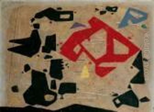 R-a-x Oil Painting by Willi Baumeister